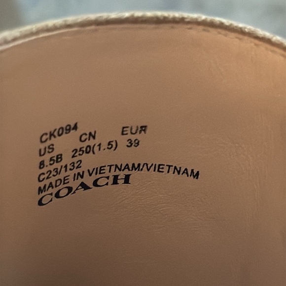 COACH Bobi suede slip on platform open square toe sandals Sz 8 1/2 - Picture 13 of 16